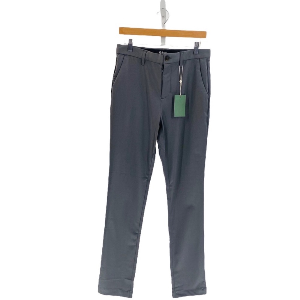 Quince | NEW Recycled Comfort Tech Chino Slim Fit Pant in Charcoal Size 36 x 32